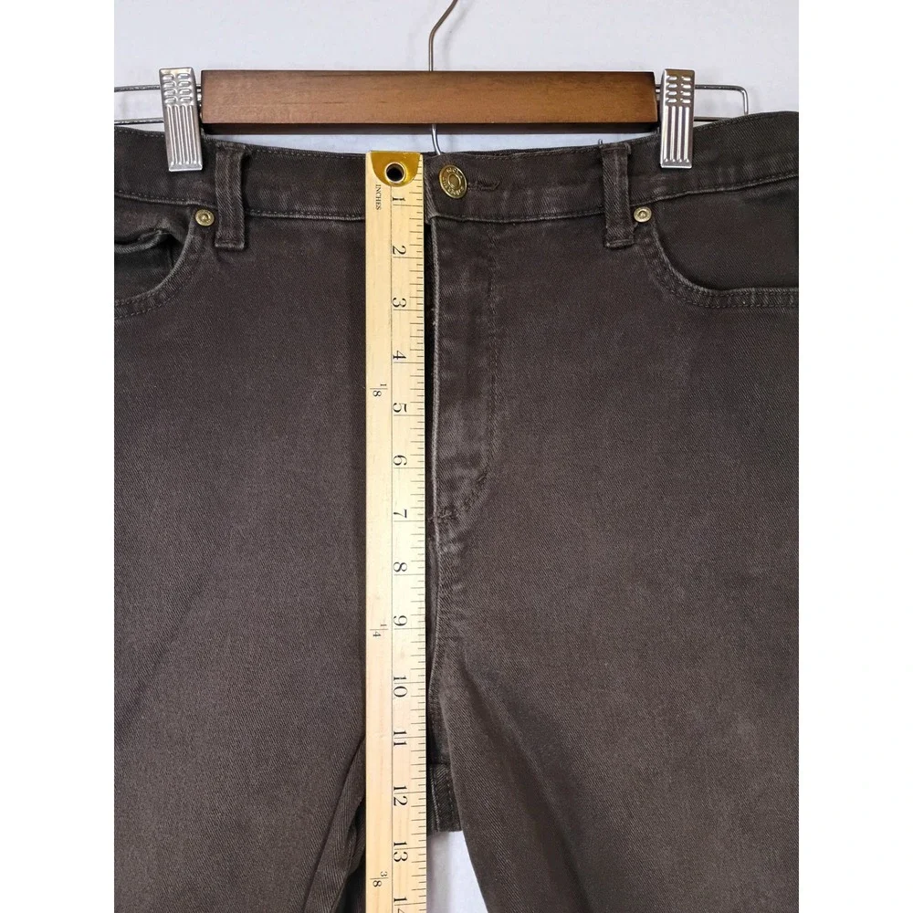 Dark Academia Gloria Vanderbilt Women 12 Brown Amanda High Rise Straight Pants